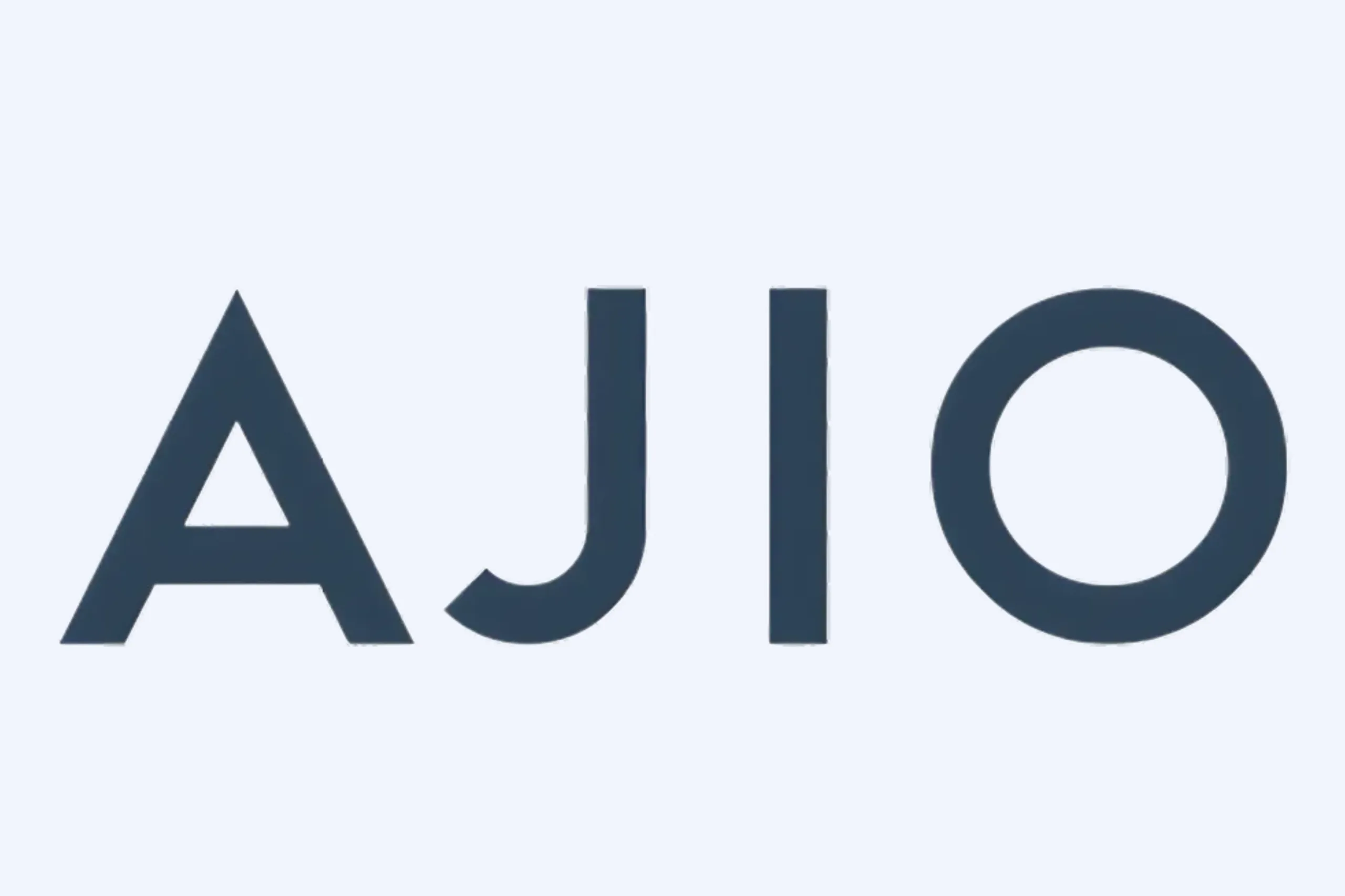 The image displays the logo of AJIO in a bold, dark font on a light background, capturing the essence of AJIO's advertising finesse.